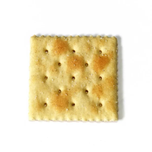 Ein Soda Cracker über Weiß — Stockfoto