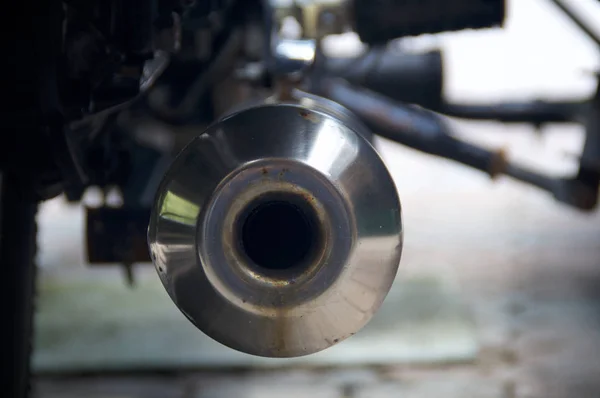 Rusted motorcycle exhaust pipe — Stock Photo, Image