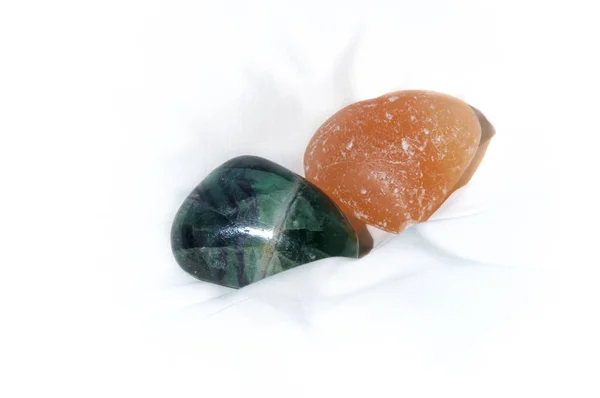 Polished jade and quartz stones — Stock Photo, Image