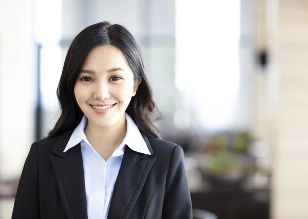 Young Business Woman Standing Office — Stock Photo, Image