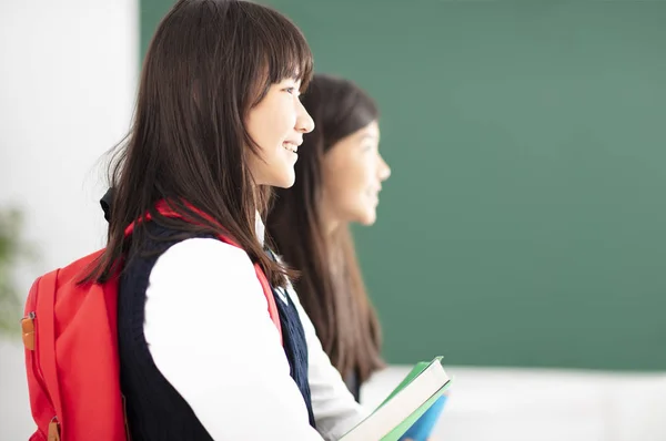 Zijaanzicht Van Tieners Meisje Student Klas — Stockfoto