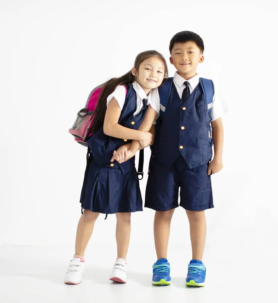 Happy Boy Girl Student Standing Together — Stock Photo, Image