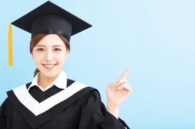 işaret mutlu yüksek lisans öğrencisi kız