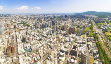 Kaohsiung şehir hava görünümünü. Tayvan.