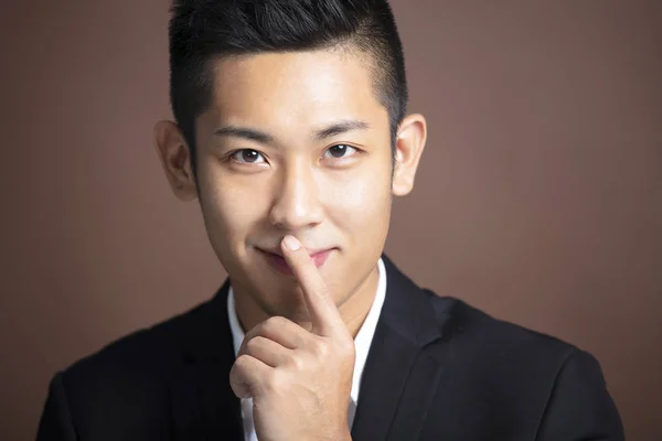 Portrait Handsome Asian Young Man — Stock Photo, Image