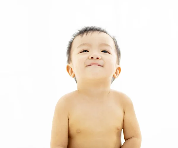 Asiatisches Kleines Baby Lächelt Und Schaut — Stockfoto