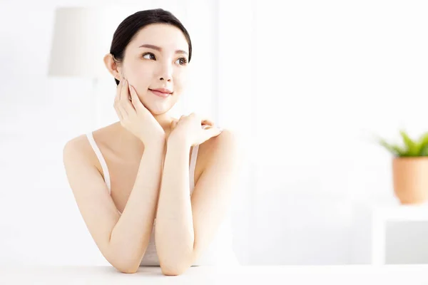 Young Asian Woman Clean Perfect Skin — Stock Photo, Image