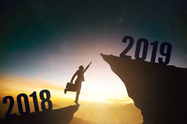 başarılı iş adamı 2019 yeni yıl konseptiyle