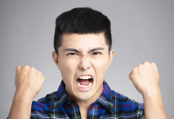 Asian Man Angry Mad Face — Stock Photo, Image