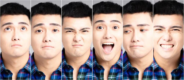 Emocionální Obrazy Asijského Mladíka — Stock fotografie