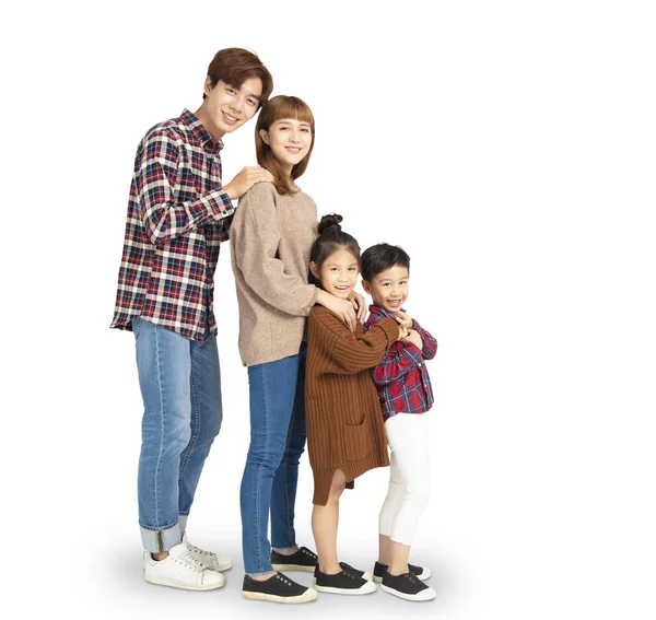 Aziatische Familie Glimlachend Permanent Samen — Stockfoto