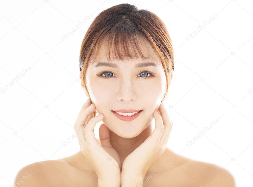 young woman with natural makeup and clean skin