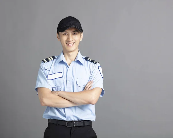 Retrato de asiático masculino guardia de seguridad — Foto de Stock