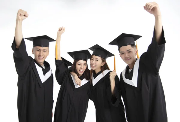 Grupp av utexamineringsstudenter som står tillsammans — Stockfoto
