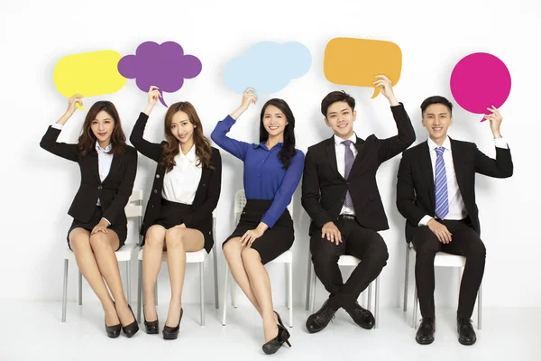 Business People Group with Chat Communication Bubble concepts — Stock Photo, Image