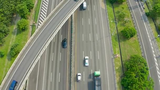Luftaufnahme Des Autobahnkreuzes Kaohsiung Taiwan — Stockvideo