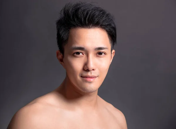Closeup Handsome Young Asian Man Face — Stock Photo, Image