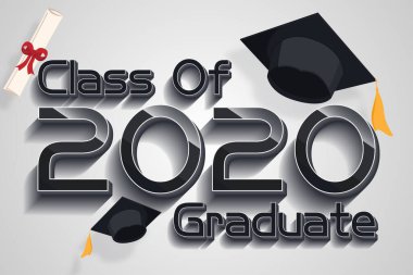 Mezuniyet şapkalı 2020 Metin Tasarımı.