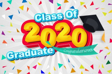 Mezuniyet şapkalı 2020 Metin Tasarımı.