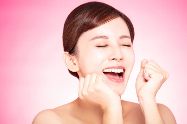 Feliz Emocionado Joven Belleza Sentirse Como Ganador —  Fotos de Stock