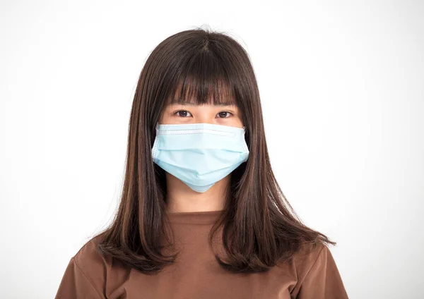 Asiatico Adolescente Ragazza Indossare Medico Faccia Maschera — Foto Stock