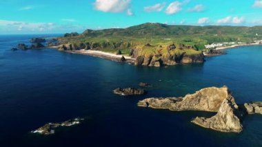 Tayvan 'daki yeşil adanın havadan görünüşü