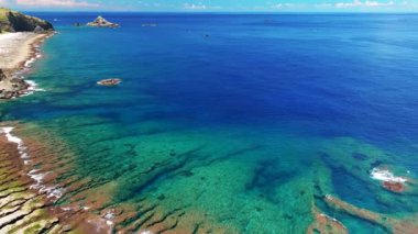 Tayvan 'daki yeşil adanın havadan görünüşü