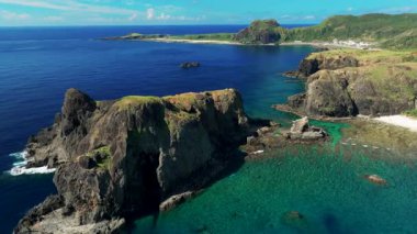 Tayvan 'daki yeşil adanın havadan görünüşü