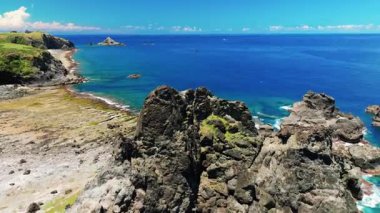 Tayvan 'daki yeşil adanın havadan görünüşü