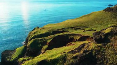 Tayvan 'daki yeşil adanın havadan görünüşü