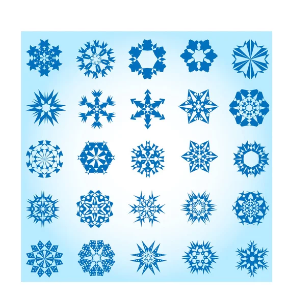 Blaue Schneebälle auf blauem Hintergrund, Silvester-Illustration — Stockvektor