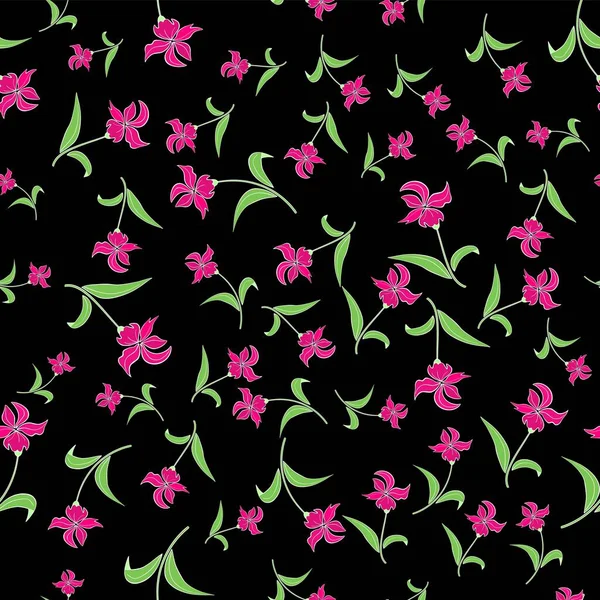 Rosafarbene Narzissen Blühen Auf Dunklem Hintergrund Für Stoff Babybekleidung Hintergrund — Stockvektor