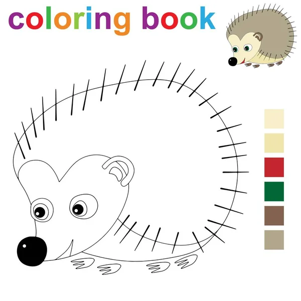 Plantilla Página Libro Para Colorear Con Erizo Para Niños Ilustración — Archivo Imágenes Vectoriales