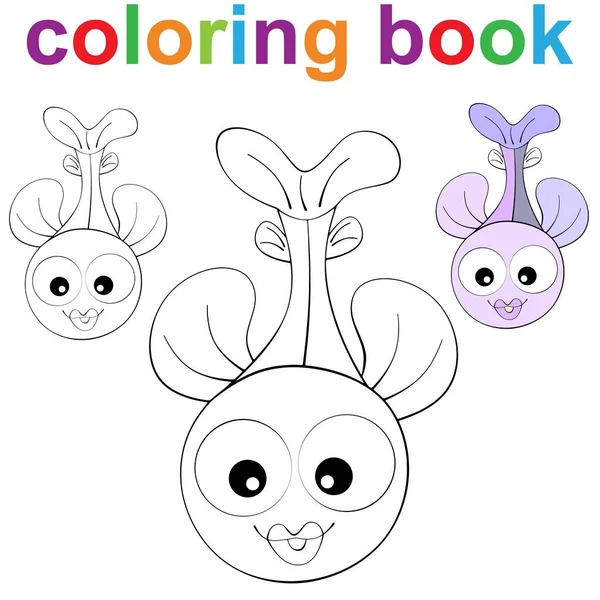 Disegno Colorare Modello Pagina Libro Con Cartoni Animati Bambini Illustrazione — Vettoriale Stock