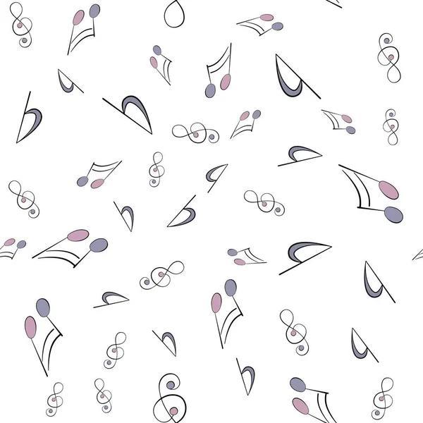 Des Signes Musicaux Une Clef Triangulaire Sont Éparpillés Sur Fond — Image vectorielle