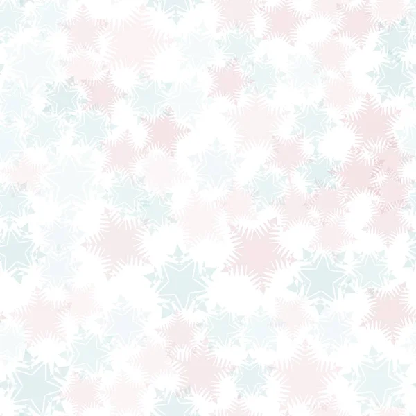 Copos Nieve Transparentes Azules Rosados Sobre Fondo Blanco — Vector de stock