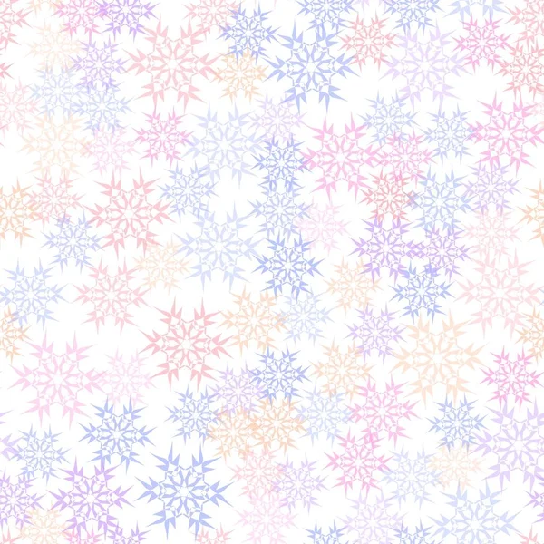 Blaue Und Rosa Transparente Schneeflocken Sind Über Einen Weißen Hintergrund — Stockvektor