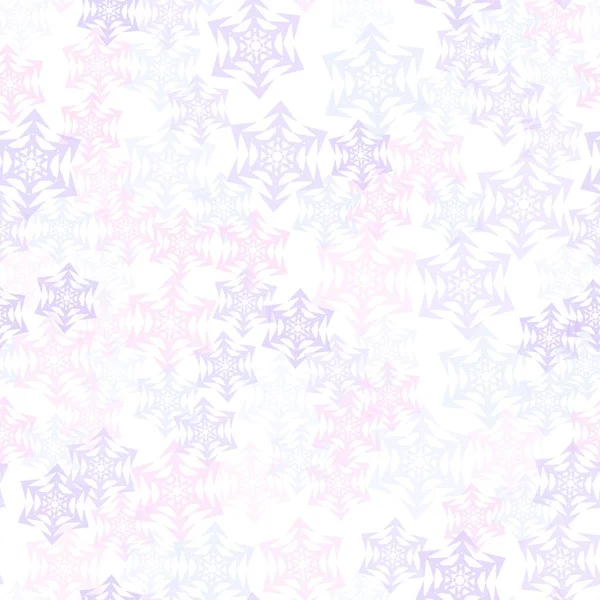Blaue Und Rosa Transparente Schneeflocken Auf Weißem Hintergrund Design Für — Stockvektor