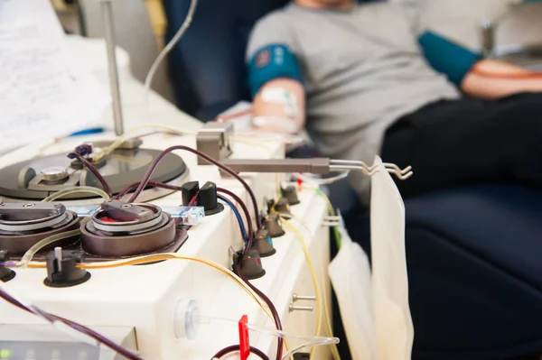 Läkare Vid Blodtransfusionsenhet Från Donator Laboratorium Sjukhuset — Stockfoto