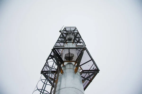 Petrol Gaz Endüstrisi Rafineri Fabrika Petrol Gaz Üretim Endüstriyel Tesisat — Stok fotoğraf