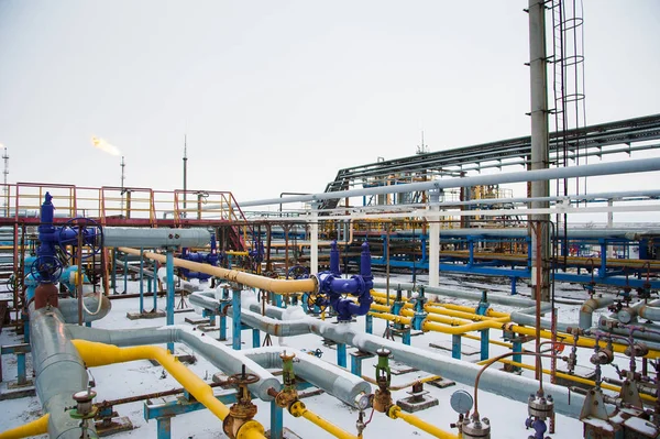 Und Gasindustrie Raffineriefabrik Industrieanlagen Der Und Gasproduktion — Stockfoto