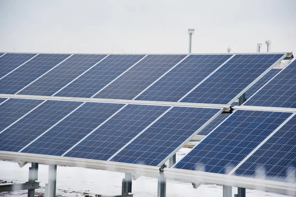 Dziedzinie Paneli Słonecznych Czystej Energii Odnawialnej — Zdjęcie stockowe