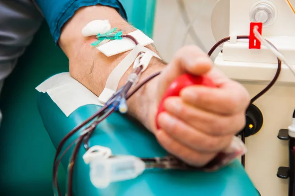 Orvos Transzfúziós Véradási Egység Során Donor Laboratóriumban Kórház — Stock Fotó