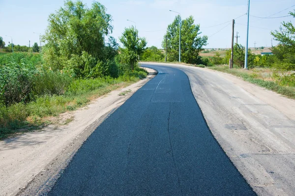 Road Rollers Working New Road Construction Site — Stock Photo, Image