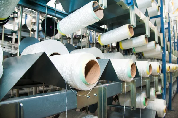 Textilní Průmysl Příze Zařadí Spinning Stroj Továrně Textil — Stock fotografie