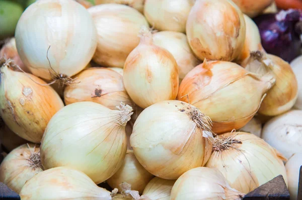 Fresh Organic Yellow Onions Supermarket — Stock Photo, Image