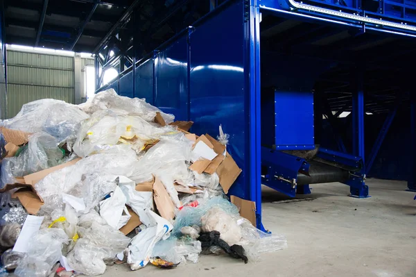 Instalação Tratamento Resíduos Processo Tecnológico Reciclagem Armazenamento Resíduos Para Posterior — Fotografia de Stock