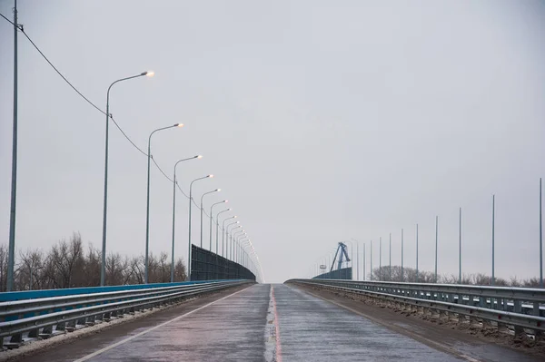 Bariéra Zábradlí Navržená Tak Aby Zabránila Výjezdu Vozidla Obrubníku Nebo — Stock fotografie