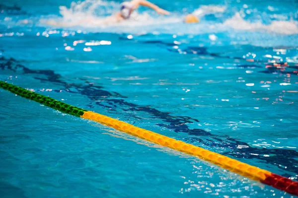 Waterpolo Actie Een Zwembad — Stockfoto