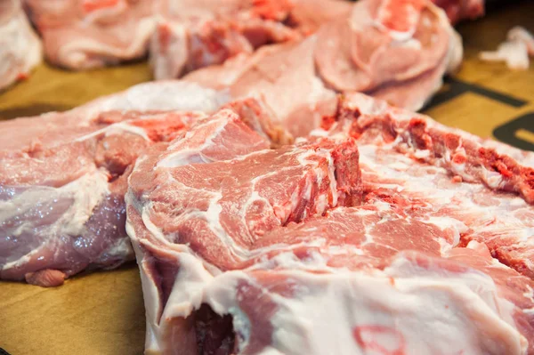 Assortiment Vlees Een Slagerij — Stockfoto